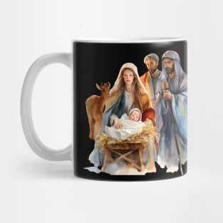 Watercolor Nativity Scene Mug